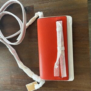 Elegant Red Leather Crossbody Bag